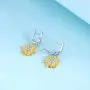 Sterling Silver Rose Cross Necklace,Sunflower Earrings,Flower Dangle Earrings Jewelry Gifts for women Teen Girls