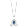 Jewelili Enchanted Disney Fine Jewelry Silver with 1/10 CTTW Diamond and London Blue Topaz Cinderella Carriage Pendant