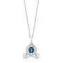 Jewelili Enchanted Disney Fine Jewelry Silver with 1/10 CTTW Diamond and London Blue Topaz Cinderella Carriage Pendant Jewelili Enchanted Disney Fine Jewelry Silver with 1/10 CTTW Diamond and London Blue Topaz Cinderella Carriage Pendant