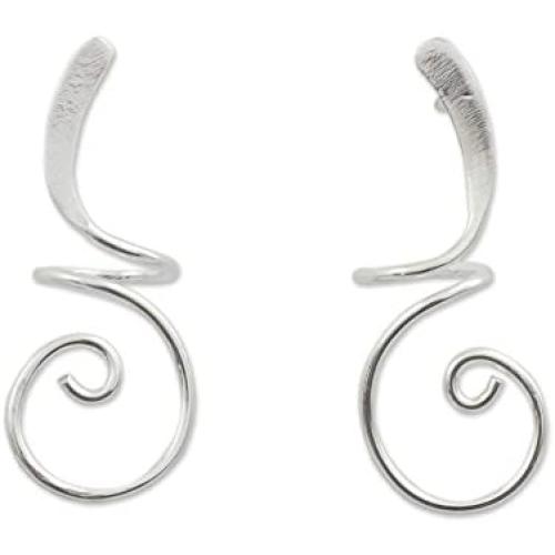 NOVICA .925 Sterling Silver Drop Earrings Lovely Spiral