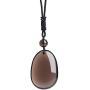 iSTONE Unisex Genuine Round Gemstone Beads Pendant Necklace 16mm Stone Pendant Necklace