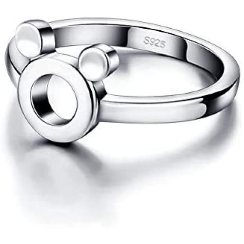 Dankadi Girl 925 Sterling Silver Ring New Mickey Shaped Rings Size 4-8# Solid Silver Material Feminine Jewelry Birthday Gift