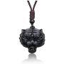Jovivi Healing Crystal Necklace Natural Black Obsidian/Tiger Eye Stone Protection Lucky Charm Amulet Bead Pendant Necklace Gemstone Jewelry Adjustable Rope 16-31 inch