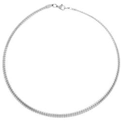 Edforce Stainless Steel Italian Omega Chain Necklace