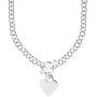 JewelryWeb Italian 925 Sterling Silver Heart Tag Disc Fancy Toggle Necklace - 18 Inch