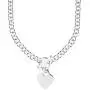 JewelryWeb Italian 925 Sterling Silver Heart Tag Disc Fancy Toggle Necklace - 18 Inch JewelryWeb Italian 925 Sterling Silver Heart Tag Disc Fancy Toggle Necklace - 18 Inch