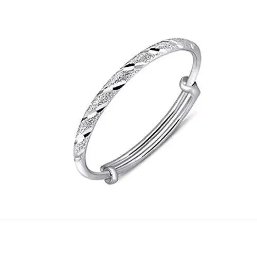 Fashion Women Jewelry Solid 925 Sterling Silver Bangle Bracelet Gift