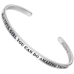 Mucers Gifts for Women, Silver Cuff Bracelets for Women, Inspirational Bracelets for Women, Birthday Gifts for Women