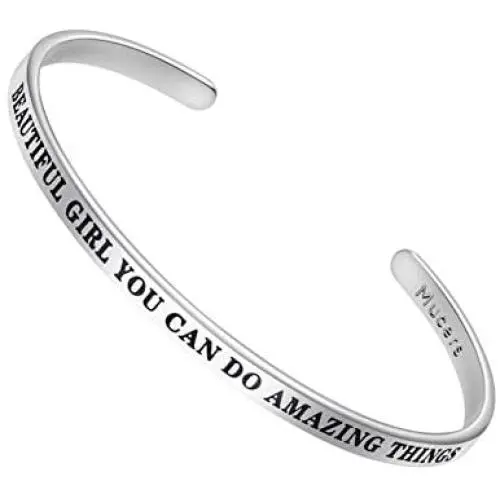 Mucers Gifts for Women, Silver Cuff Bracelets for Women, Inspirational Bracelets for Women, Birthday Gifts for Women Mucers Gifts for Women, Silver Cuff Bracelets for Women, Inspirational Bracelets for Women, Birthday Gifts for Women