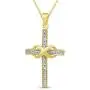 JEWELEXCESS 14K Gold Plated Diamond Cross Pendant Necklace for Women | Assorted Styles: Small White or Black Diamonds, Includes Gold Accent in Heart or Infinity Sign + Chain JEWELEXCESS 14K Gold Plated Diamond Cross Pendant Necklace for Women | Assorted Styles: Small White or Black Diamonds, Includes Gold Accent in Heart or Infinity Sign + Chain