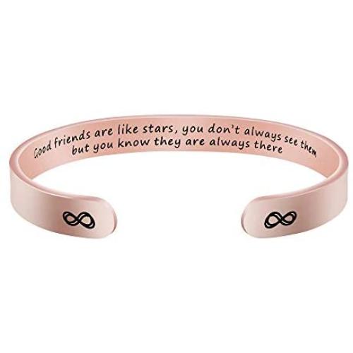 Joycuff Rose Gold Inspirational Cuff Bracelets for Women Motivational Encouragement Birthday Gifts for Mantra Jewelry Funny Stainless Steel Bangle for Her