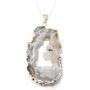 Kiola Designs Sliced Agate Geode Pendant Necklace