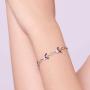S925 Sterling Silver Purple Butterfly Bracelets for Women,Cute and Charm Wrist Bracelets Jewelry Gift for Women Teen Girls