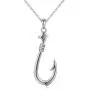 925 Sterling Silver Hawaii Fishing Fish Hook Pendant Necklace for Women Girls Gift