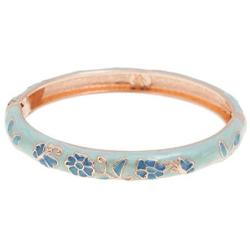 UJOY Bracelets Multicolor Golden Floral Butterfly Enamel Indian Jewelry Handmade Open Cuff Bangle for Women 55B30