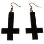 Black Acrylic Cross Drop Dangle Earring for Women 80s Party Hip Hop Punk Gothic Fashion Cross Pendant Charm Earrings Jewelry
