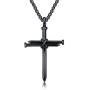 Lary Jewelry Nail Cross Stainless Steel Pendants Christian Necklace 23'' Rolo Chain, 3 Colors