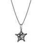 HZMAN Celtic Pentagram Starfish Rudder Amulet Pendant Zircon Star Men and Women Stainless Steel Necklace 22 + 2 Inch Chain