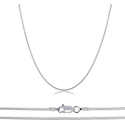 Orostar Sterling Silver 925 Italian 1MM Snake Chain, Sizes 16'' - 30'' - Made in Italy