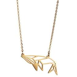 La Menagerie Whale Gold Origami Jewelry & Gold Geometric Necklace – 18 Karat Plated Gold Necklace & Whale Necklaces for Women – Whale Necklace for Girls & Origami Necklace