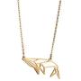 La Menagerie Whale Gold Origami Jewelry & Gold Geometric Necklace – 18 Karat Plated Gold Necklace & Whale Necklaces for Women – Whale Necklace for Girls & Origami Necklace