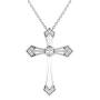 1/4 Carat Diamond Cross Pendant Necklace for Women in 14k White or Yellow Gold (H-I, SI2-I1, cttw) with 18 Inch Silver Chain and Lobster Claw by Privosa Fine Jewelry