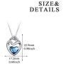 AOBOCO 925 Sterling Silver I Love You To The Moon and Back Heart Necklace with Austrian Crystals Mom Necklace for Mothers Birthday Jewelry Gifts