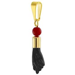 In Season Jewelry Figa Hand Charm Black Simulated Azabache Good Luck Amulet Pendant