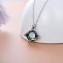 Snake Necklace Sterling Silver Animal Pendant with Color Change Circle Crystal, Jewelry Collection for Women Girls
