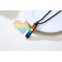AIKESIWAI Lesbian Necklace,Lesbian Stuff,Pride Rainbow Necklace, Rainbow Rectangular Pendant, Stainless Steel Rainbow Necklace, LGBT Pendant, Gay and Lesbian Pride Pendant