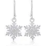 Brilliant Shine Snowflake Earrings Set for Christmas Winter Holidays Never Rust 925 Sterling Silver for Women & Girls with Free Breathtaking Gift Box