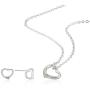 RAYMONDS BOUTIQUE 14K Rose Gold Silver Plated Open Heart Shape Floating Love Pendant Necklace and Earrings Jewelry Set for Women, Girls, Teens, Kids with Adjustable Chain