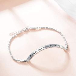“She Believed She Could So She Did” Sterling Silver Engraved Inspirational Adjustable Bracelet Graduation Gift for Her, Women (White Gold Plated)