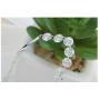 Crystalline Azuria Wedding Set White Zirconia Crystals Strand Necklace Dangle Earrings Bracelet 18 ct White Gold Plated