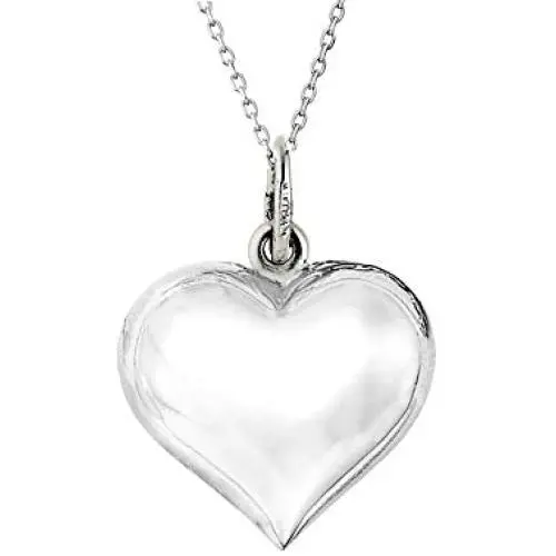 Ritastephens Sterling Silver Shiny Puffed Heart Polished Charm Pendant Necklace (Mini or Regular) Ritastephens Sterling Silver Shiny Puffed Heart Polished Charm Pendant Necklace (Mini or Regular)