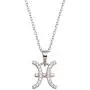 Sterling Silver CZ Horoscope Zodiac Sign Pendant Necklace, 16+2'' Extender