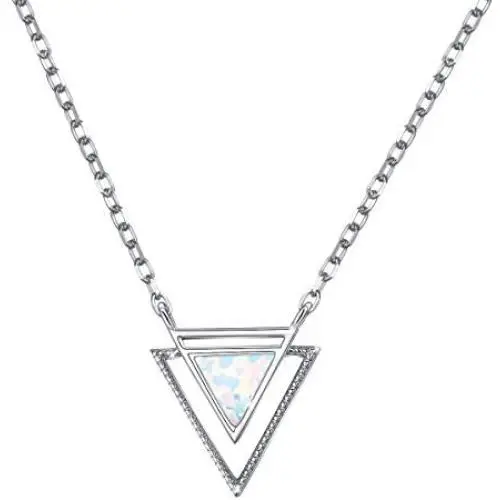Valentines Day Gifts Created Opal Heart Necklace for Lover Women Girls 925 Sterling Silver Jewelry Pendant with Message Love You Forever Mothers Day Jewelry