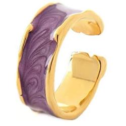 MLENS 18K Gold Plated Enamel Open Band Rings Stacking Adjustable Ring Handmade Jewelry Gifts