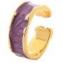 MLENS 18K Gold Plated Enamel Open Band Rings Stacking Adjustable Ring Handmade Jewelry Gifts