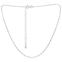 Sea of Ice Sterling Silver 1mm Diamond-Cut Alternate Bead Rolo Chain Necklace for Women, Size 14'' - 36'' Italy