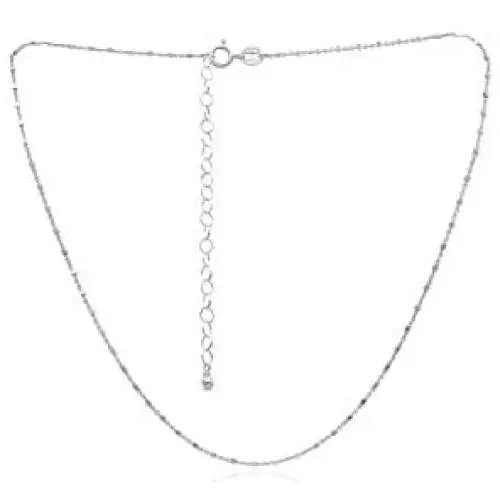 Sea of Ice Sterling Silver 1mm Diamond-Cut Alternate Bead Rolo Chain Necklace for Women, Size 14'' - 36'' Italy Sea of Ice Sterling Silver 1mm Diamond-Cut Alternate Bead Rolo Chain Necklace for Women, Size 14'' - 36'' Italy