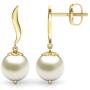 CaratLane Snow Drop Pearl Earrings for Women in 18 K Yellow Gold with Jewelry Gift Box