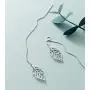 SLUYNZ 925 Sterling Silver Leaf Dangle Earrings for Women Teen Girls Leaf Earring Threader Chain SLUYNZ 925 Sterling Silver Leaf Dangle Earrings for Women Teen Girls Leaf Earring Threader Chain