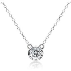 AINUOSHI 1 Carat Moissanite Pendant Necklace, Gold Plated Sterling Silver 18'' Chain Necklace, Ideal Gift for Thanksgiving, Mothers Day, Anniversary and Birthday