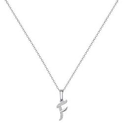 MONOZO Initial Necklace for Women Girls, 14K White Gold Plated Dainty Necklace with Initials, Letter Cubic Zirconia Monogram Small Initial Necklace Gifts for Women Teen Girls BFF Friendship
