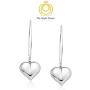 Big Apple Hoops - Mothers Day Valentine Love Heart Dangle Drop Earrings Made from Real Solid 925 Sterling Silver in 3 Color Rose, Silver or Gold with Protective Electrocoated Finish for Maximum Anti-Tarnish