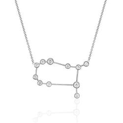 Sterling Silver Zodiac Necklace Constellation Jewelry Birthday Gift Sorority Sister Gift