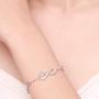 S925 Sterling Silver Bracelets for Women and Teen Girls Infinity Heart Jewelry Gift for Lovers