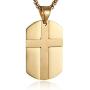 HZMAN Isaiah 41:10 Jewelry, Stainless Steel Cross Dog Tag Pendant Necklace Strength Bible Verse