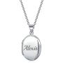 Simple Plain Dome Oval Circle Traditional Keepsake Personalized Engrave Photo Locket For Women Teens Holds Photos Pictures 925 Silver Necklace Pendant Small Medium Large